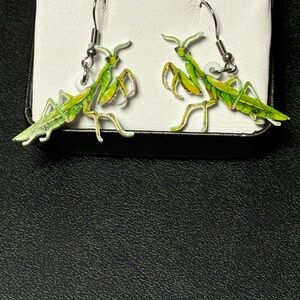 Green Mantis Earrings